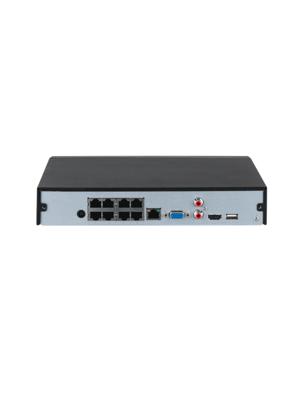 NVR4108HS-8P-4KS3 NVR de 8 MP / 4k / 8 canales IP/ 8 puertos PoE/ Rendimiento de 160 mbps/ H.265+/ 1 Bahía para disco duro/ Soporta cámaras WizSense/ HDMI 4K & VGA/