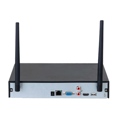 NVR1104HS-W-S2 - NVR WiFi de 4 Megapixeles/ 4 Canales IP/ H.265/ Salidas HDMI &VGA/ 1 Bahía de Disco Duro/ 1 E&S de Audio/ Onvif/ Emparejamiento Automático con IPC WiFi de Dahua/