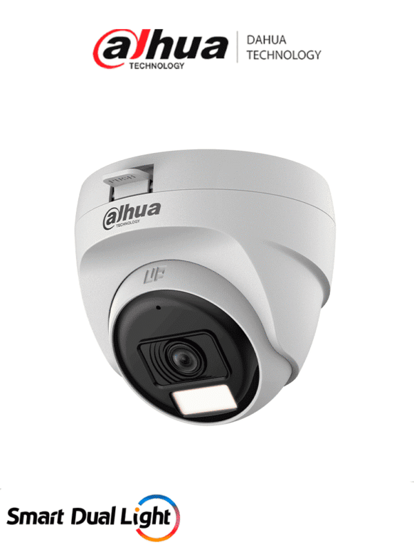 Cámara Domo de 2 MP Serie Cooper/ Lente de 2.8 mm Apertura Hasta 100°/ Iluminación Dual Inteligente Hasta 25Mts con IR & 20Mts Luz Calida/ Micrófono Integrado/ Policarbonato/