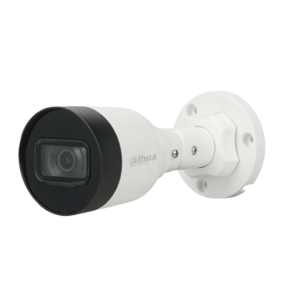 Cámara IP Bullet de 2MP, lente de 2.8mm, ángulo de visión de 102 grados, micrófono integrado, compresión H.265+, IR de 30m, protección IP67, PoE, DWDR.